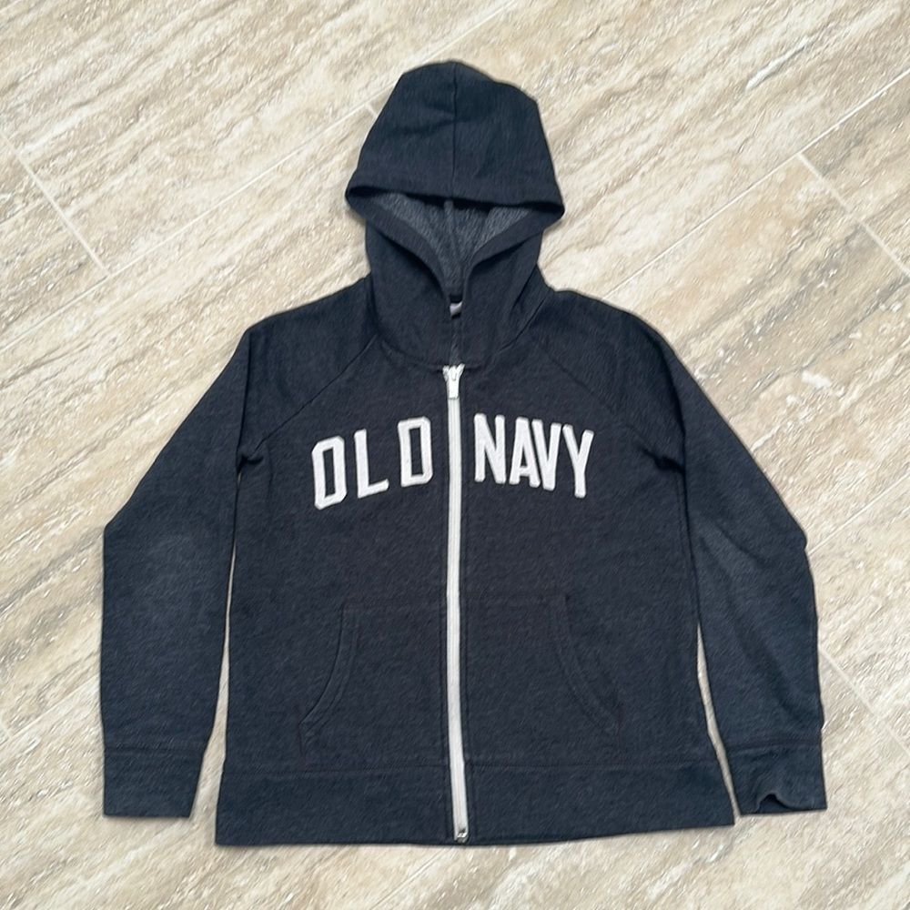 Old Navy zip up  grey hoodie - size 8